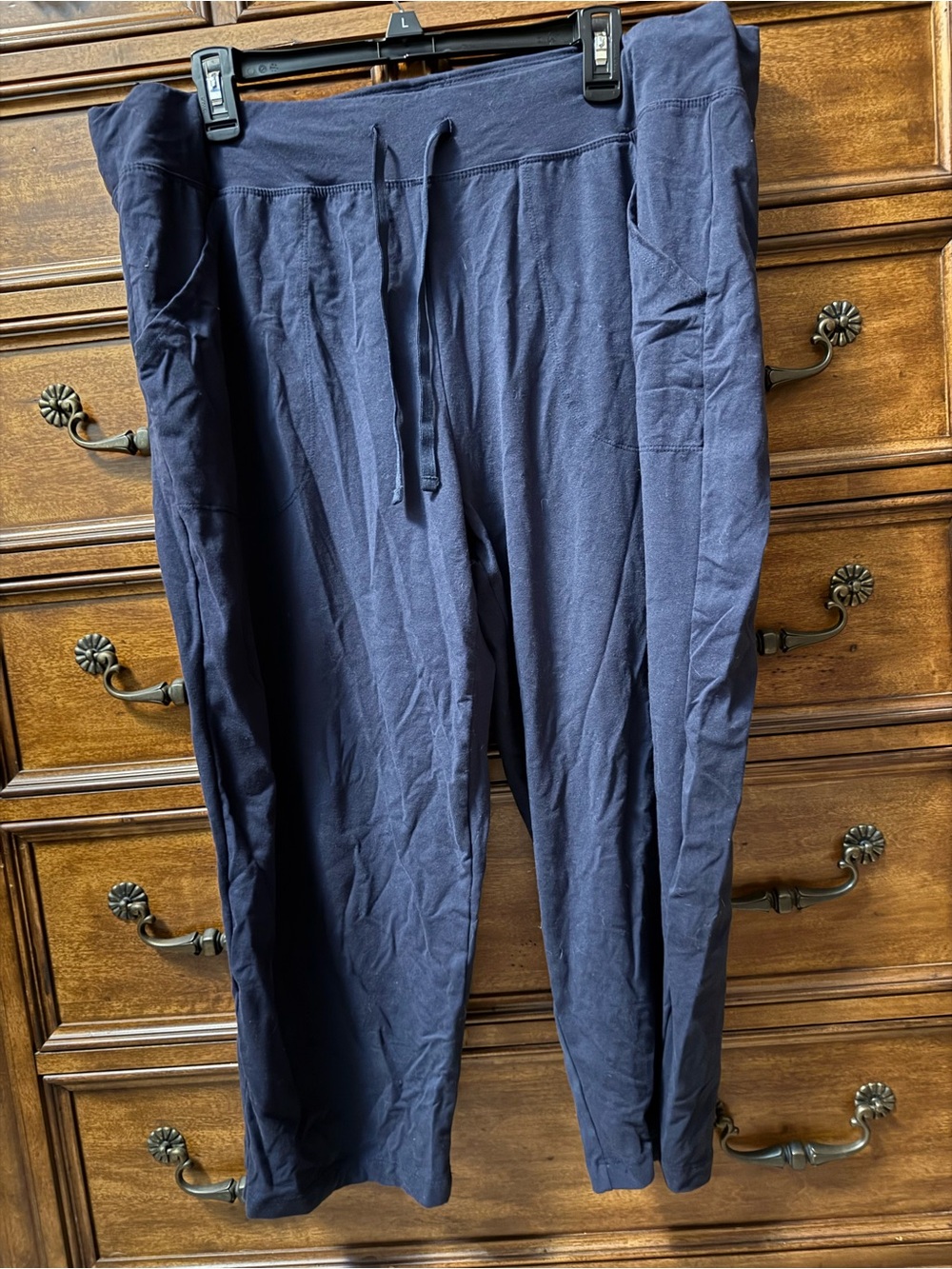Athletic Works Dark Navy Drawstring Capri Pants